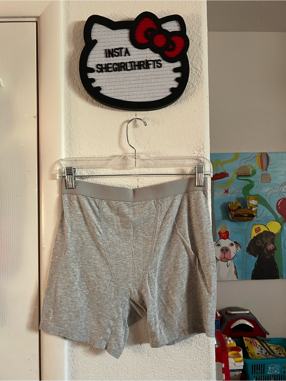 grey boxer shorts